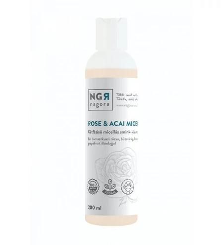 Rose &amp; Acai Micella Kétfázisú Micellás Smink-, és Arclemosó 200 ml - Nagora