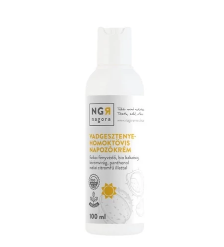 Vadgesztenye-homoktövis napozókrém fizikai fényvédővel 100 ml - Nagora